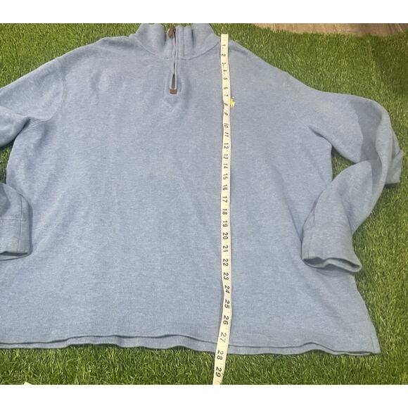 Polo by Ralph Lauren Men’s 1/4 Zip Sweater Light Blue Long Sleeve Collar Large - Picture 6 of 11